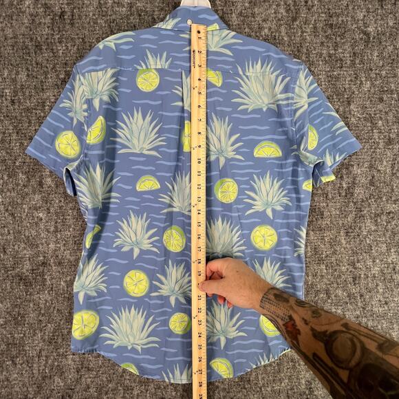 Chubbies Shirt Mens Small Blue Limes Stretch Performance Tech Golf Casual Club - Picture 6 of 7